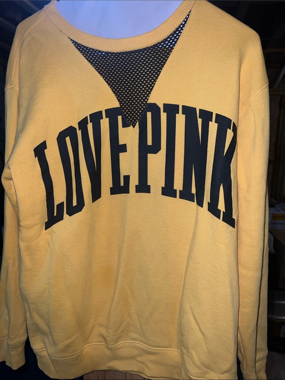 LOVE PINK Yellow Logo Sweatshirt